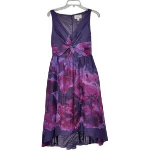 Neiman Marcus Lela Rose Dress Size 4 Target Purple Flowers Sleeveless